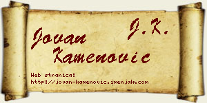 Jovan Kamenović vizit kartica